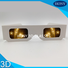 Les verres de feux d'artifice de la diffraction 3d de sourire d'étoile de Noël ont adapté le poids léger aux besoins du client de couleur