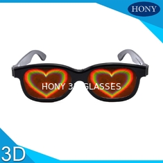 Les verres de diffraction du coeur 3D de vue d'ABS noircissent la vue pour la noce