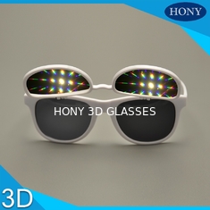 Les verres étonnants de diffraction de la lumière 3D renversent vers le haut de doubles verres de feu d'artifice du verre 3d