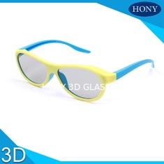 Vrais verres 3D en plastique de D pour les verres bleus de salle de cinéma de jaune orange d'adultes