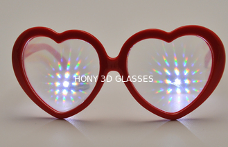 Cadre rouge de coeur en verre de diffraction d'espace libre de cadre de coeur pour l'usage de festival de musique de mariage de partie