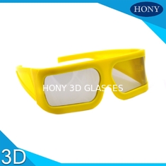 Verres 3D polarisés linéaires de grand cadre jaune 148 * 52 * 155mm pour le cinéma