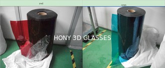 Le verre cyan rouge polarisé de feuille de film de rendement élevé font à 3D les verres bleus rouges