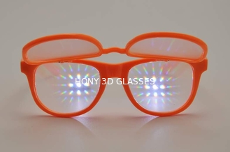 Verres en plastique de diffraction de cadre orange avec du verre d'épaisseur de 0.65mm