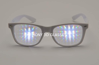 Verres en plastique finaux de diffraction, verres de feux d'artifice d'Eyewear d'éloge de style de voyageur d'arc-en-ciel de l'effet EDM du prisme 3D