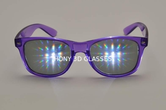 Verres verts de feux d'artifice du film 3D de diffraction de Hony avec le cadre pourpre