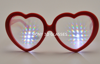 Verres en plastique de diffraction de forme de coeur de Hony pour la boîte de nuit