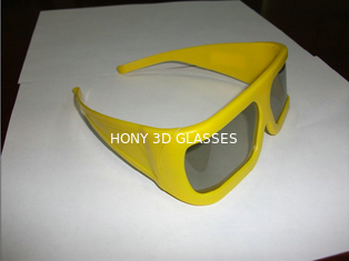 Verres 3D polarisés linéaires de cadre en plastique jaune pour le musée de technologie