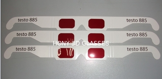 verres rouges du décodeur 3D avec le cadre de papier, verres 3D jetables