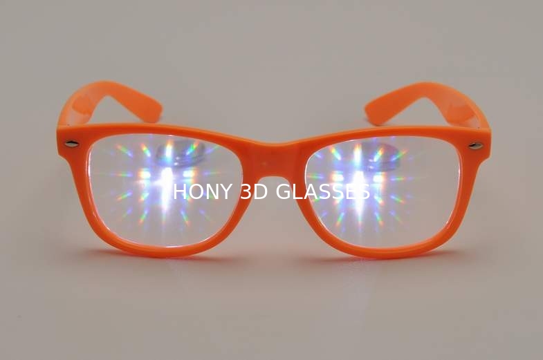 verres des feux d'artifice 3D, verres oranges d'usage d'oeil de cadre de promotion