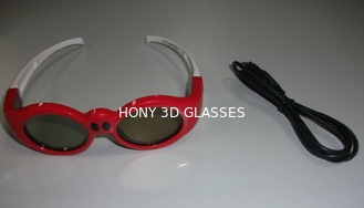 Verres ultra clairs du lien 3D de DLP pour des enfants avec le cadre en plastique rouge