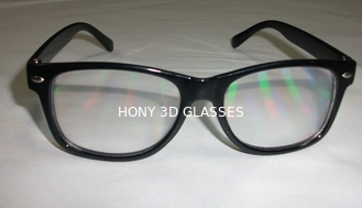 les verres okulary de feux d'artifice de l'arc-en-ciel 3d de cadre en plastique 0.06mm CHOIENT des verres de laser